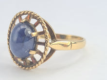 Load image into Gallery viewer, 6014 Vintage & Rare: 9ct Gold Large Blue Sapphire "Carbuncle" Solitaire- from 1978