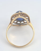 Load image into Gallery viewer, 6014 Vintage & Rare: 9ct Gold Large Blue Sapphire "Carbuncle" Solitaire- from 1978
