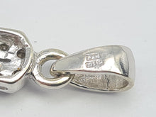 Load image into Gallery viewer, 5857: Vintage: 9ct White Gold Pave Multi- Diamonds Cross Pendant- crisp & sparkling