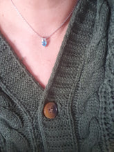 Load image into Gallery viewer, 5856: Vintage: 9ct White Gold Trillion Cut Swiss Blue Topaz Diamonds Pendant- effervescent eye candy