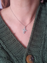 Load image into Gallery viewer, 5857: Vintage: 9ct White Gold Pave Multi- Diamonds Cross Pendant- crisp & sparkling