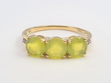 Load image into Gallery viewer, 6041 Vintage & Rare: Gold Yellow Tourmalines Diamonds Dress Ring