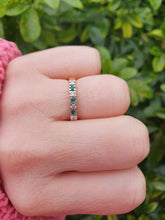 Load image into Gallery viewer, 6042 Vintage: 18ct Gold Emeralds Brilliant cut Diamonds Stacker/Eternity Ring