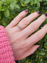 Load image into Gallery viewer, 6042 Vintage: 18ct Gold Emeralds Brilliant cut Diamonds Stacker/Eternity Ring