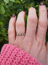 Load image into Gallery viewer, 6042 Vintage: 18ct Gold Emeralds Brilliant cut Diamonds Stacker/Eternity Ring