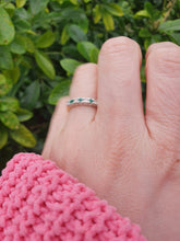 Load image into Gallery viewer, 6042 Vintage: 18ct Gold Emeralds Brilliant cut Diamonds Stacker/Eternity Ring