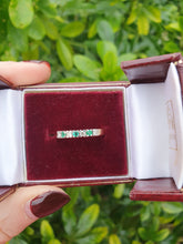 Load image into Gallery viewer, 6042 Vintage: 18ct Gold Emeralds Brilliant cut Diamonds Stacker/Eternity Ring