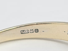 Cargar imagen en el visor de la galería, 6044:Vintage 18ct Mixed Gold Emerald 12 Diamonds Dress Ring- Rare example