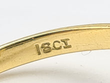 Load image into Gallery viewer, 6052 Vintage & Old: 18ct Gold Blue Sapphire 12 Diamonds Flower Head Ring