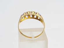 Load image into Gallery viewer, 2198: Vintage: 18ct Gold 5 White Opals Dress/Stacker Ring- Petite, vibrant colour play