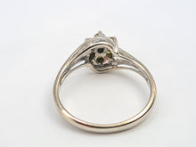Cargar imagen en el visor de la galería, 6059 Vintage- 9ct White Gold 7 Yellow Diamonds Ring- Natural & rare