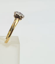 Load image into Gallery viewer, 6067 Antique: 18ct Gold Platinum Set Ruby 8 Diamonds Flower Head Ring