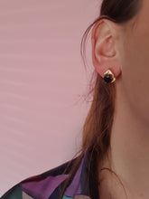 Load image into Gallery viewer, 6167: Vintage: 18ct Gold Australian Blue Sapphire Diamonds Stud Earrings- Superb quality