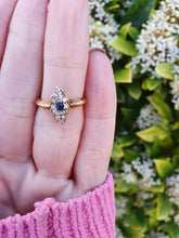 Load image into Gallery viewer, 7407 Antique: Art Deco 18ct Gold Cornflower Blue Sapphire 14 Diamonds Ring