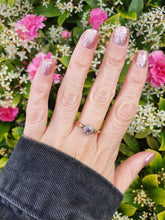 Load image into Gallery viewer, 6067 Antique: 18ct Gold Platinum Set Ruby 8 Diamonds Flower Head Ring