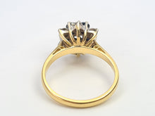 Cargar imagen en el visor de la galería, 7498: Vintage: 18ct Gold 7 Sapphires 6 Diamonds (0.6ct) Diamonds Flower Head Ring- from 1978- 46 years old