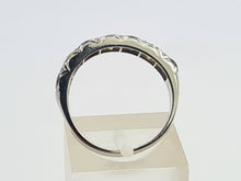 Cargar imagen en el visor de la galería, 6087- Vintage: Exceptional 18ct White Gold Diamonds (0.75ct) Sapphires Half Eternity Ring