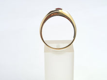 Load image into Gallery viewer, 6161: Vintage: Heavy 10ct Gold Almandine Garnet Diamonds Signet Ring- Statement