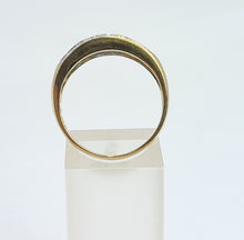 Load image into Gallery viewer, 6164 Vintage: 9ct Gold 5 Swiss Blue Topaz 18 Diamonds Cocktail Ring- lovely combination, crisp eye candy