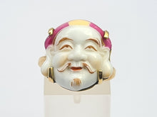 Load image into Gallery viewer, 6212 Vintage/Antique: (1940's) 18ct Gold Japanese Toshikane Porcelain Ring-