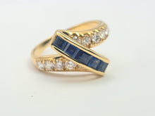 Load image into Gallery viewer, 6091 Vintage: Exquisite 18ct Gold Royal Blue Sapphires Diamonds (0.70ct) Cocktail Ring-Exceptional