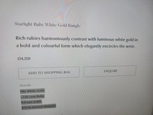 Load image into Gallery viewer, 7658: Starlight Ruby White Gold Bangle by Niquesa London - 7.1ct Rubies