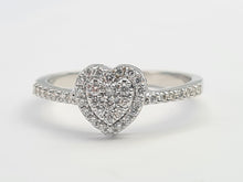Load image into Gallery viewer, 6090: Vintage: 18ct White Gold Diamonds Encrusted Heart Shaped Ring- simply delightful