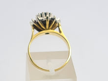 Cargar imagen en el visor de la galería, 6092 Vintage: (1973) 18ct Gold Australian Blue Sapphire 12 Diamonds Diana Cluster- From 1973