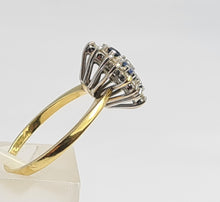 Load image into Gallery viewer, 6142 Vintage 18ct Gold French Blue Sapphires Diamonds Geometric Set Ring