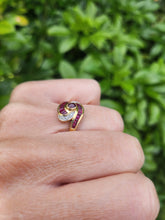 Load image into Gallery viewer, 6215 Vintage: Striking 18ct Gold Ruby Baguette Cut Natural Diamonds Cocktail Ring