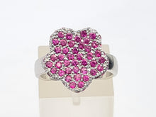Cargar imagen en el visor de la galería, 6124: Vintage: Exquisite 18 White Gold 65 Pink Sapphires Cocktail Ring- elegant sophistication