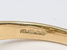 Load image into Gallery viewer, 6219 Vintage: 9ct Gold 9 Chrysoberyl Cats Eyes Geometric Set Ring