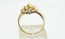 Load image into Gallery viewer, 6219 Vintage: 9ct Gold 9 Chrysoberyl Cats Eyes Geometric Set Ring