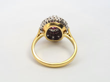 Load image into Gallery viewer, 6153: Vintage 18ct Gold Ruby Diamonds Flower Head Cluster Ring- an exceptional piece