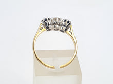 Load image into Gallery viewer, 6183 Vintage: 18ct Gold Platinum French Blue Sapphires Round Full Cut Diamond Ring