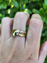 Load image into Gallery viewer, 6104: Vintage: 9ct Gold Ruby Eyes Snake Ring- a substantial Gold Snake ring From 1965