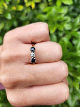 Load image into Gallery viewer, 6183 Vintage: 18ct Gold Platinum French Blue Sapphires Round Full Cut Diamond Ring