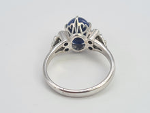 Cargar imagen en el visor de la galería, A9077: Vintage Rare 18ct White Gold Cabochon Cut Blue Star Sapphire Diamond Accents- crisp, clean, eye candy