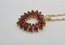 Load image into Gallery viewer, 8059 Vintage Captivating: 9ct Gold Necklace (56cm) 16 Almandine Garnets Heart Shaped Pendant-