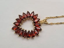 Load image into Gallery viewer, 8059 Vintage Captivating: 9ct Gold Necklace (56cm) 16 Almandine Garnets Heart Shaped Pendant-