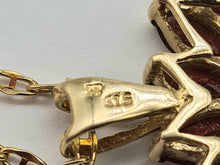 Load image into Gallery viewer, 8059 Vintage Captivating: 9ct Gold Necklace (56cm) 16 Almandine Garnets Heart Shaped Pendant-