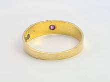 Load image into Gallery viewer, 6224 Antique: 15ct Gold Rubies Diamonds "Gypsy" Ring- From 1919
