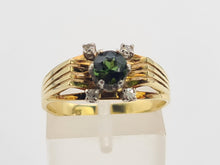 Load image into Gallery viewer, 6222 Vintage 14ct Gold Art Deco Style Tourmaline Diamonds Cocktail Ring