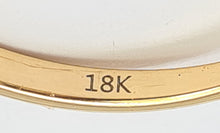 Load image into Gallery viewer, 6127: Vintage: 18ct Gold Blue Aquamarines Baguette Cut Diamonds Dress Ring- eye candy