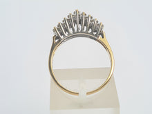 Load image into Gallery viewer, 6096: Vintage 18ct Gold 9 Emeralds 18 Diamonds Tiered Cluster Ring- fabulous, natural sparkle