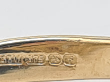 Load image into Gallery viewer, 6248 Vintage: 9ct Gold Mint Green Topaz Trilogy Ring