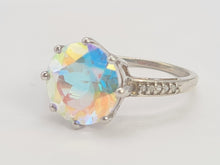 Load image into Gallery viewer, 6133: Vintage; 9ct Gold Large Mercury Topaz 10 Diamonds Cocktail Ring