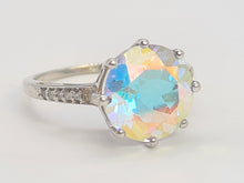 Load image into Gallery viewer, 6133: Vintage; 9ct Gold Large Mercury Topaz 10 Diamonds Cocktail Ring