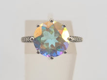 Load image into Gallery viewer, 6133: Vintage; 9ct Gold Large Mercury Topaz 10 Diamonds Cocktail Ring
