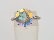 Load image into Gallery viewer, 6133: Vintage; 9ct Gold Large Mercury Topaz 10 Diamonds Cocktail Ring